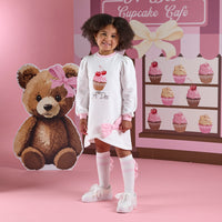 AW25 ADee MICHELLE White Cupcake Logo Bow Dress