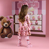 AW25 ADee LIBERTY Pink Bear Print Triple Frill Bow Dress