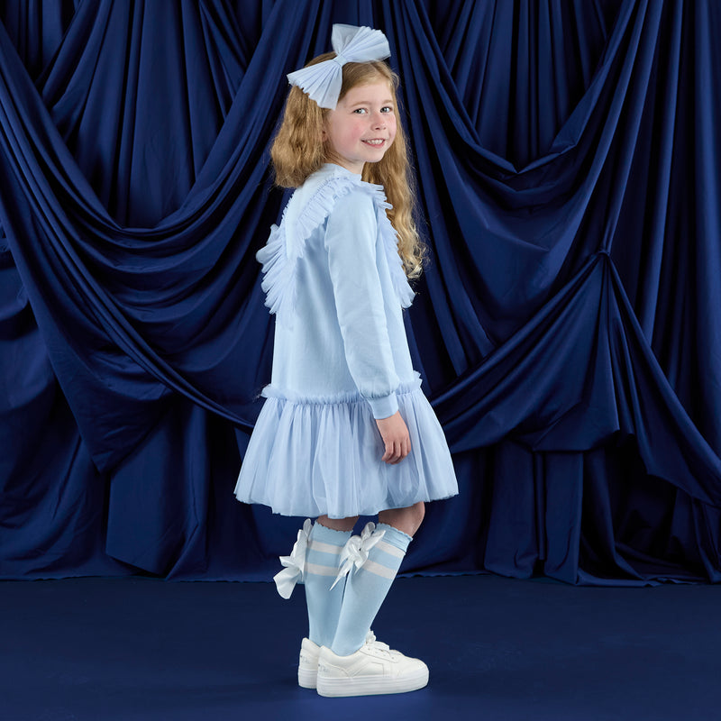 AW25 ADee LACEY Blue Logo Tulle Dress