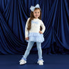 AW25 ADee MILA White & Blue Tulle Bow Leggings Set