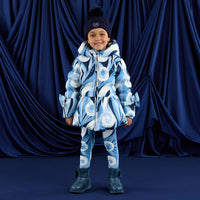 AW25 ADee NYLAH Blue & White Swirl Print Bow Coat