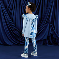 AW25 ADee NINA Blue & White Swirl Print Heart Logo Leggings Set