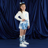 AW25 ADee NOVA White & Blue Swirl Print Shorts Set