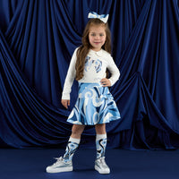 AW25 ADee NELLIE White Swirl Print Bow Logo Skirt Set