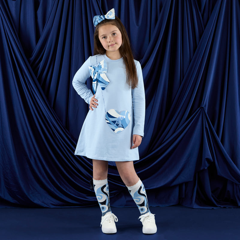 AW25 ADee LOTUS Light Blue Logo Bow Handbag Dress