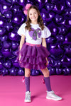 AW24 ADee TABITHA Bold Purple Heart Logo Tutu Skirt Set