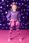 ADee TIFFANY Bold Purple Hearts & Stars Print Short Set