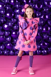 ADee TREASURE Hot Pink Hearts & Stars Print Frill Dress