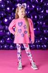 ADee TALLULAH Hot Pink Hearts & Stars Print Logo Legging Set