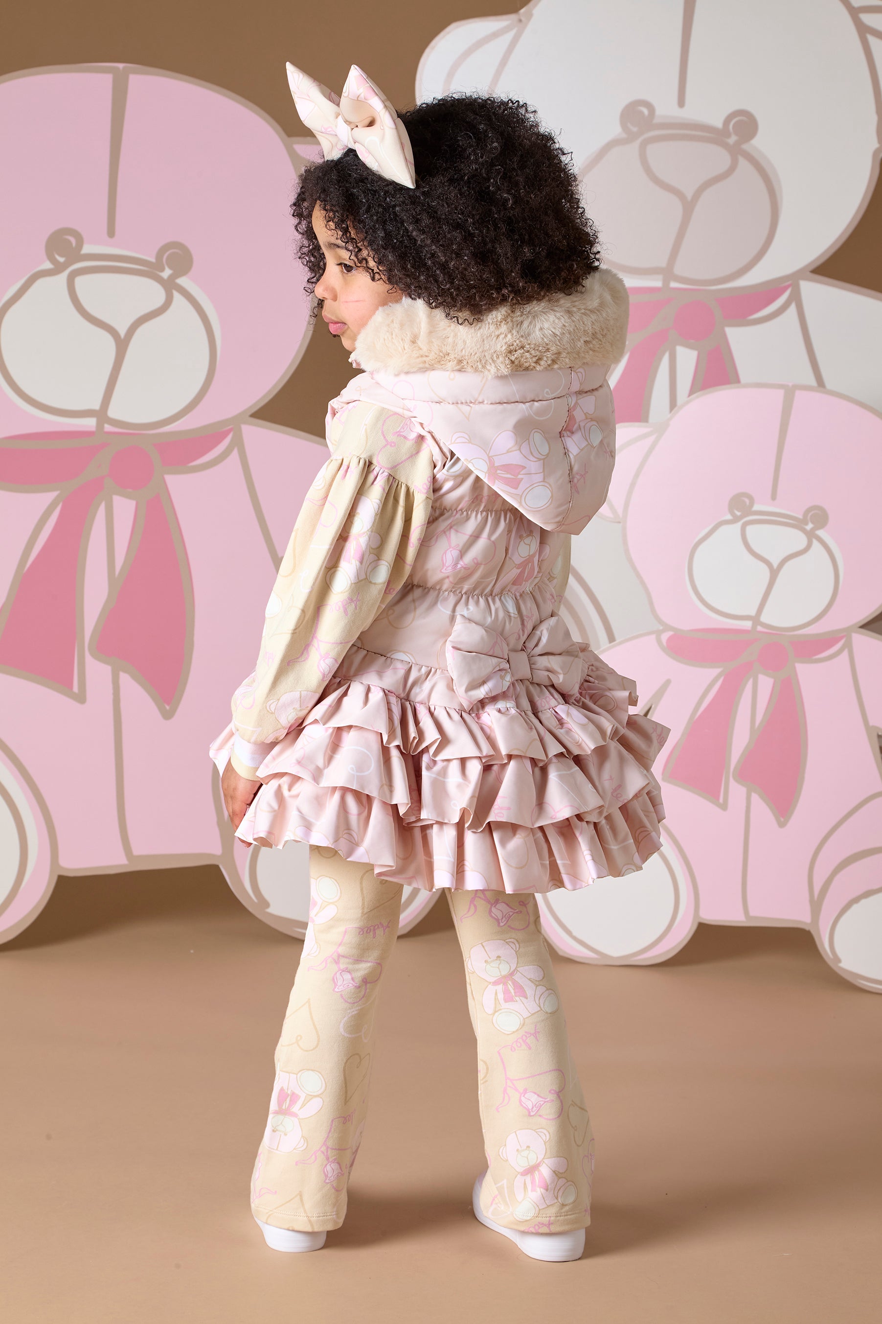 ADee STORMI Beige Faux Fur Teddy Print Gilet
