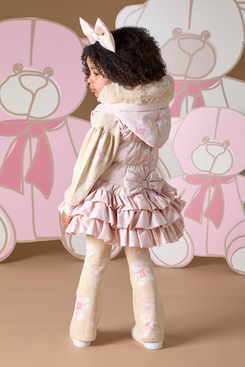ADee STORMI Beige Faux Fur Teddy Print Gilet