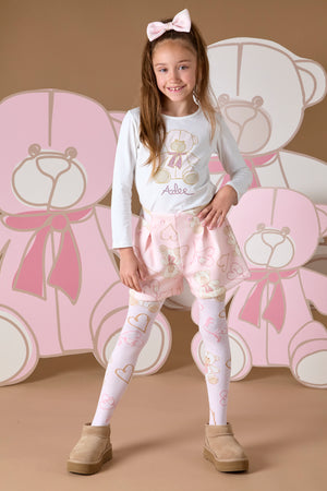 AW24 ADee SUZI & STEVIE Snow White & Baby Pink Teddy Print Short Set