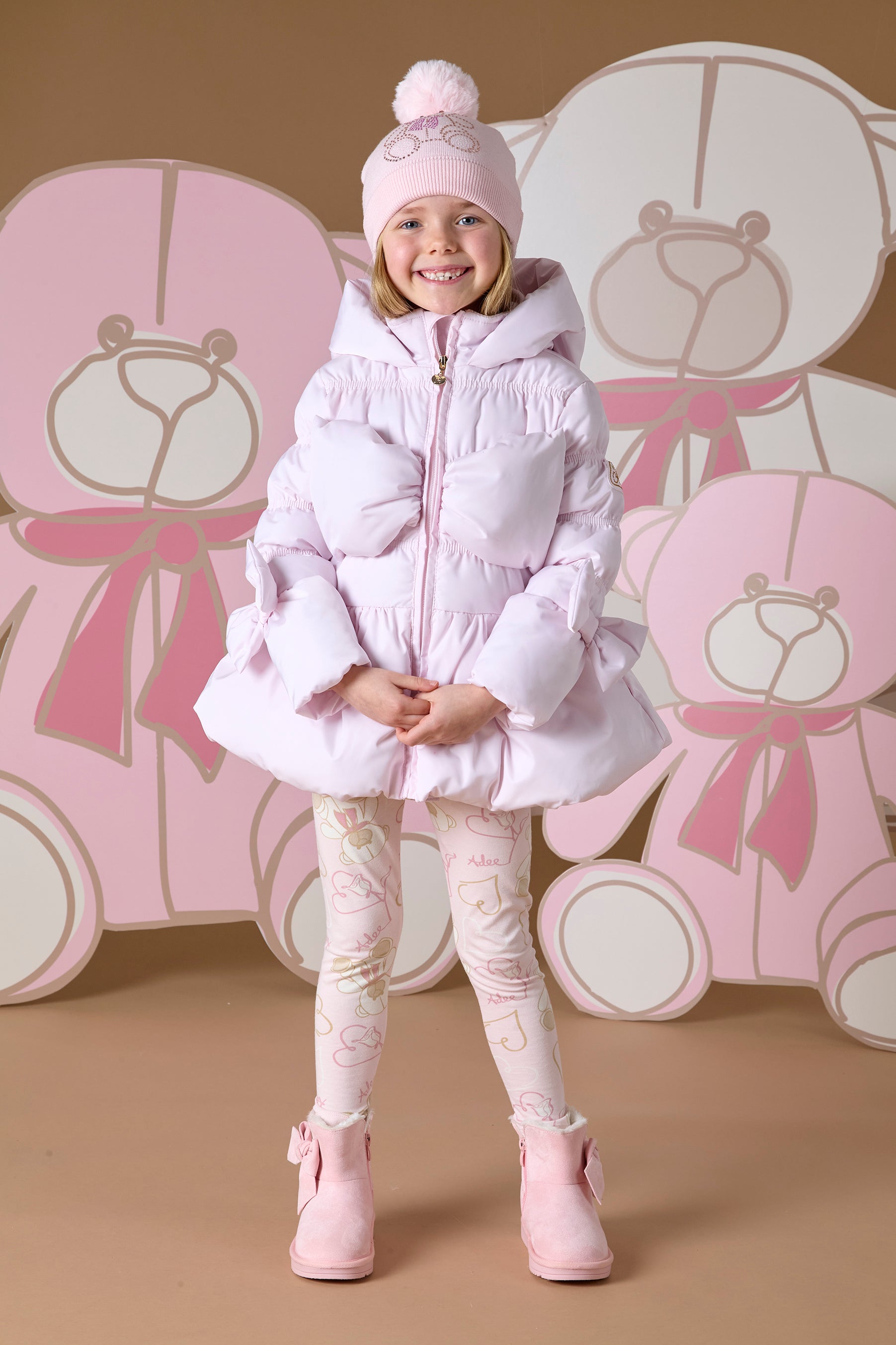 ADee RIHANON Baby Pink Bow Hooded Jacket