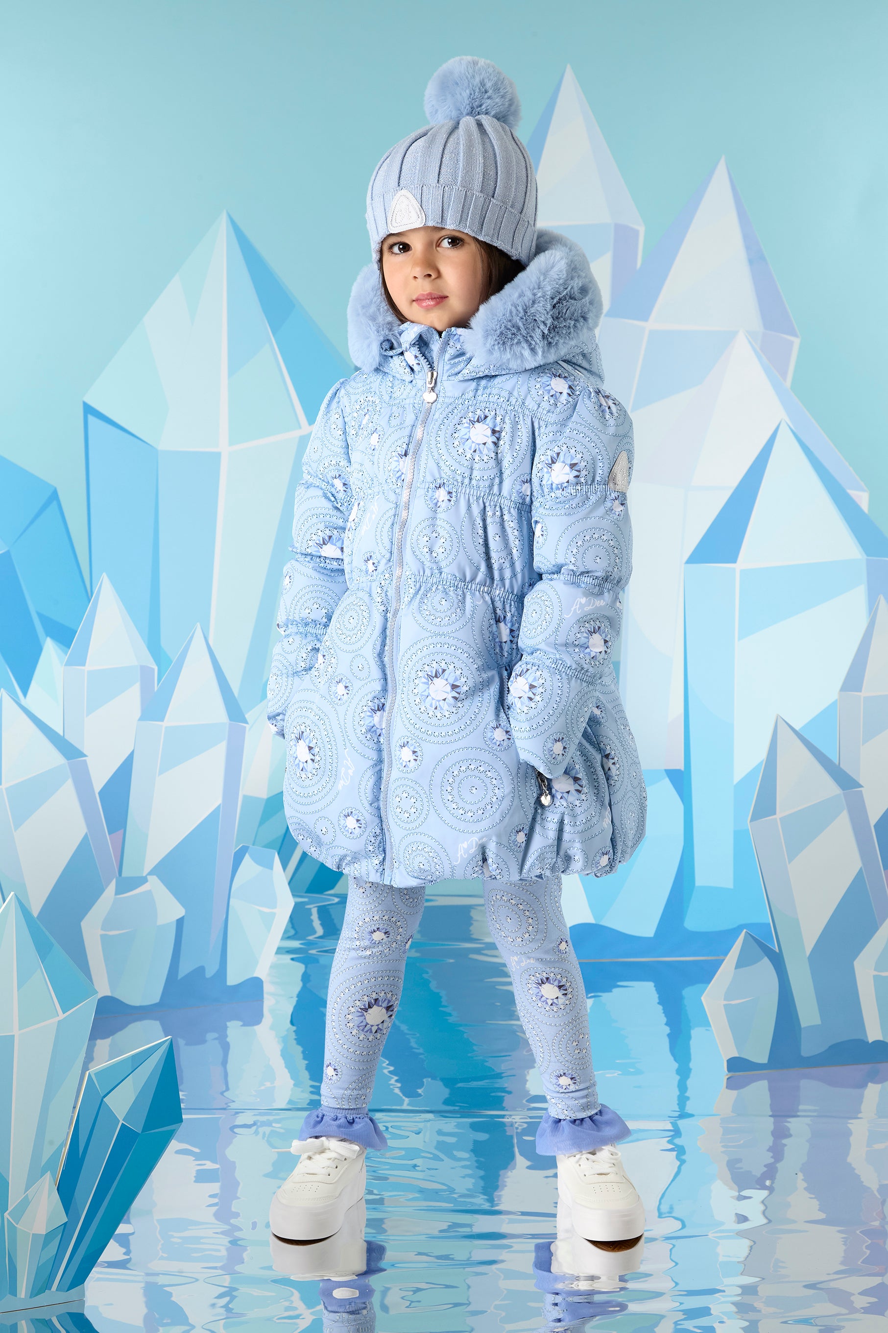 ADee POLLY Iced Blue Diamond Print Jacket