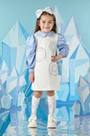 ADee PRYA Snow White Satin Printed Dress