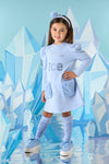 ADee POPPY Iced Blue Faux Fur Pockets Dress