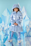 ADee SARAH Iced Blue Faux Fur Trim Jacket
