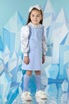 ADee PRYA Iced Blue Satin Printed Dress