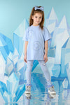 AW24 ADee PAM Iced Blue Baggy Tee Diamond Legging Set