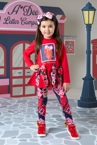 ADee REESE Red Stamp Legging Set