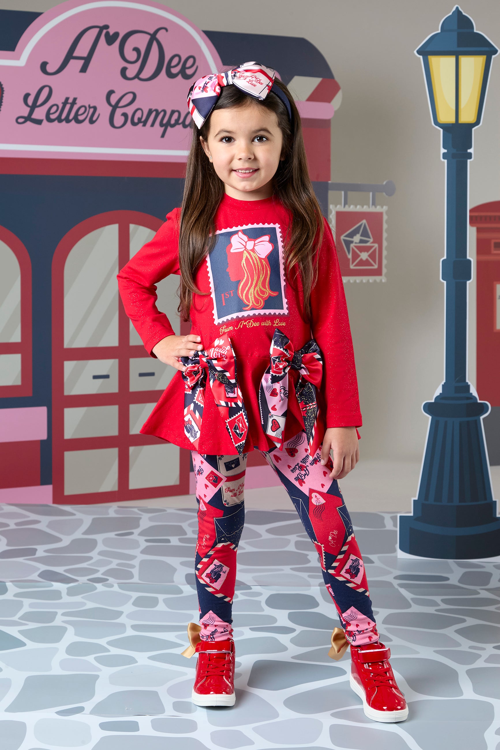 ADee REESE Red Stamp Legging Set