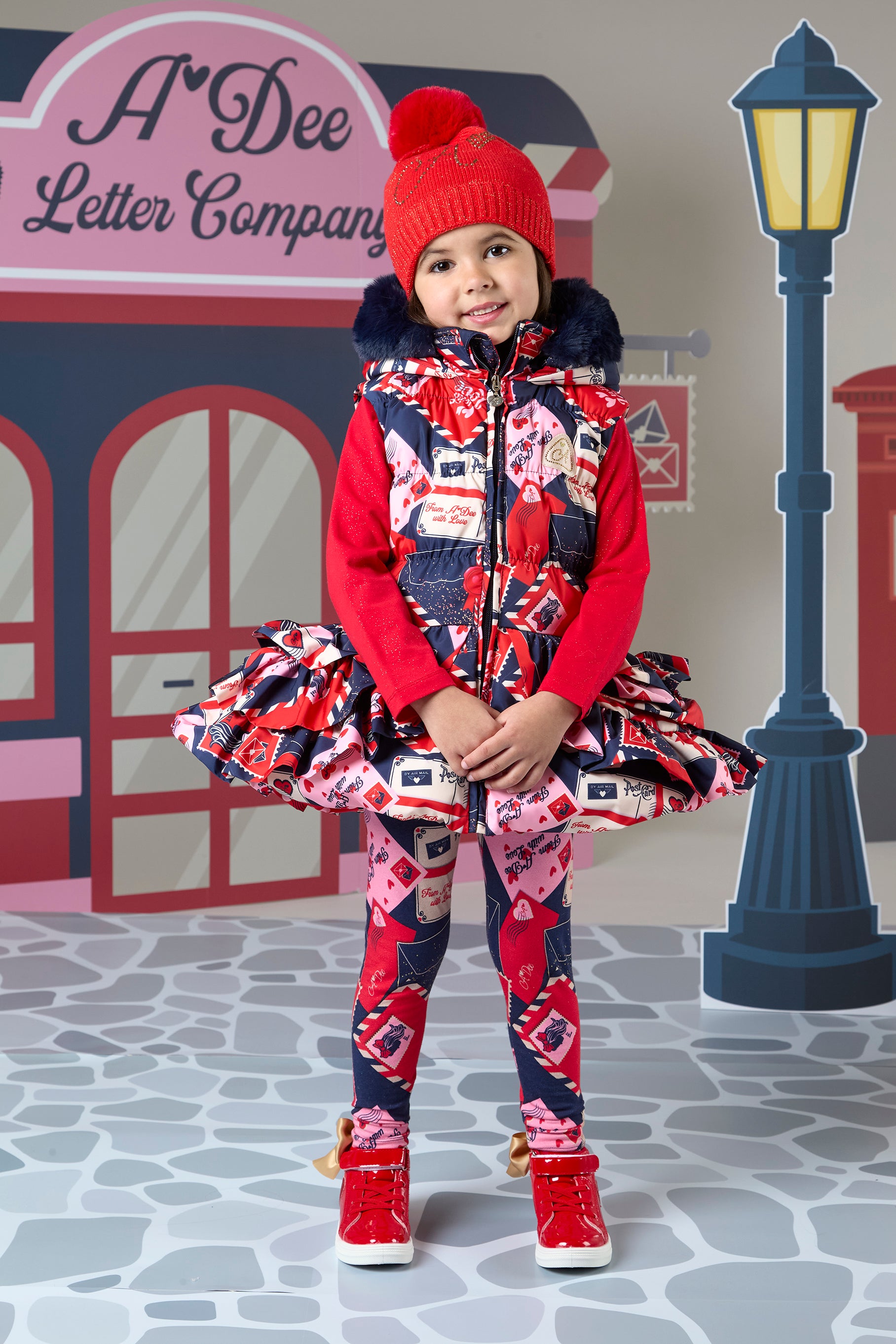 ADee RIRI Navy Blue Envelope Print Gilet