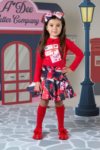 ADee ROXY Red Envelope Print Skirt Set