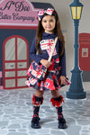 AW24 ADee ROXY Navy Blue Envelope Print Skirt Set