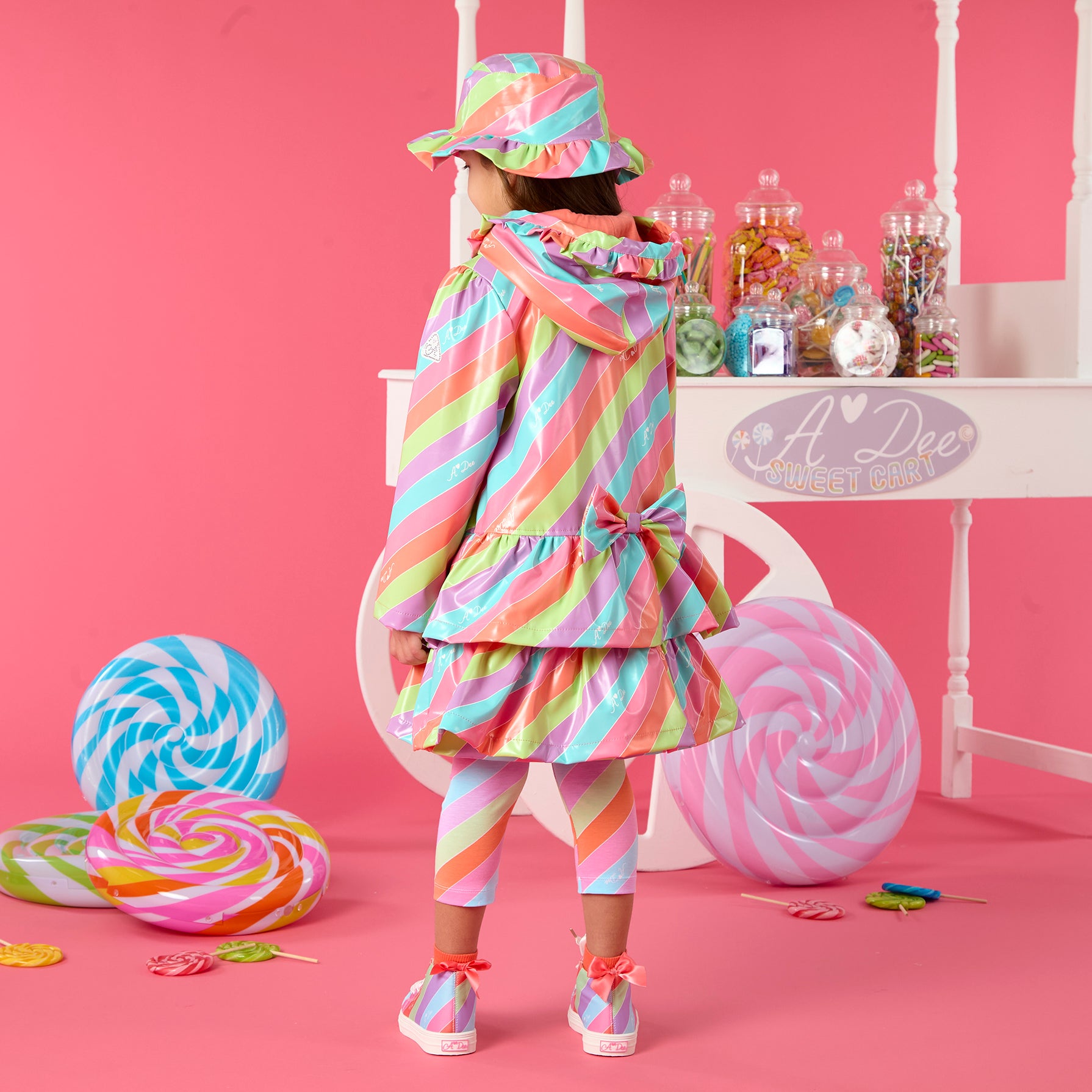 トップス Eaphi COTTON NET TAPE EMBROIDERY JACKET SS25 ADee DAPHNE Multicoloured Striped Raincoat – Theodore Couture