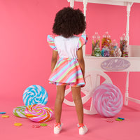 SS25 ADee ENYA Multicoloured Striped Skort Set