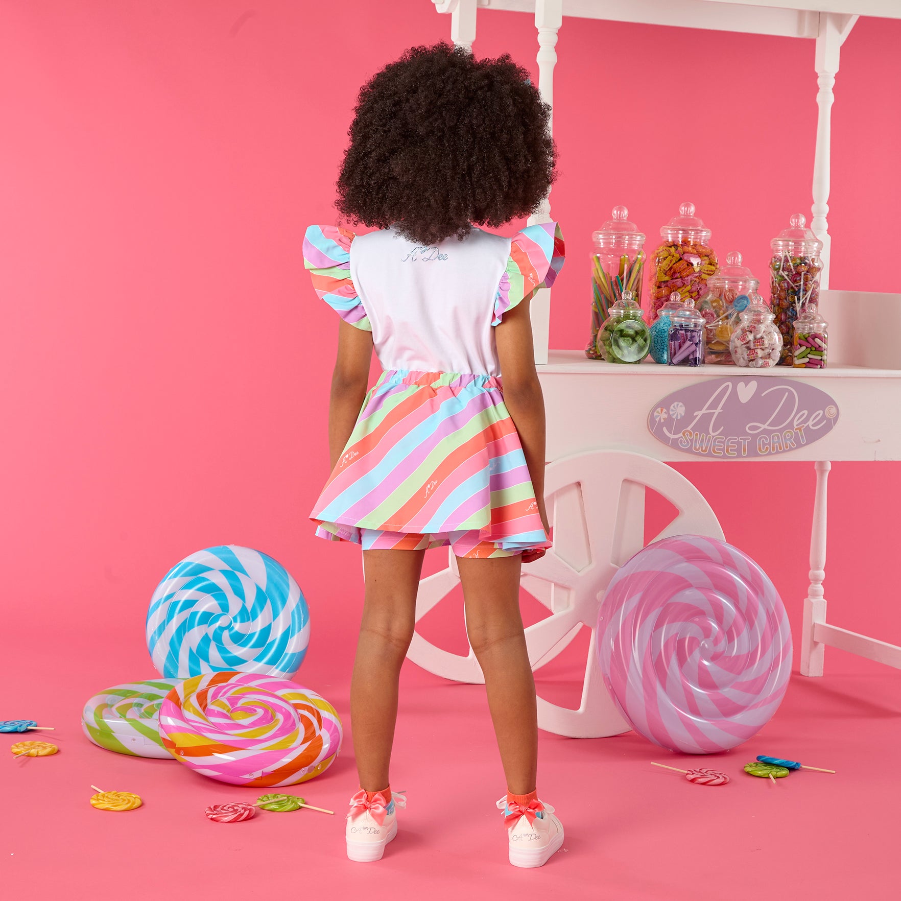 SS25 ADee ENYA Multicoloured Striped Skort Set