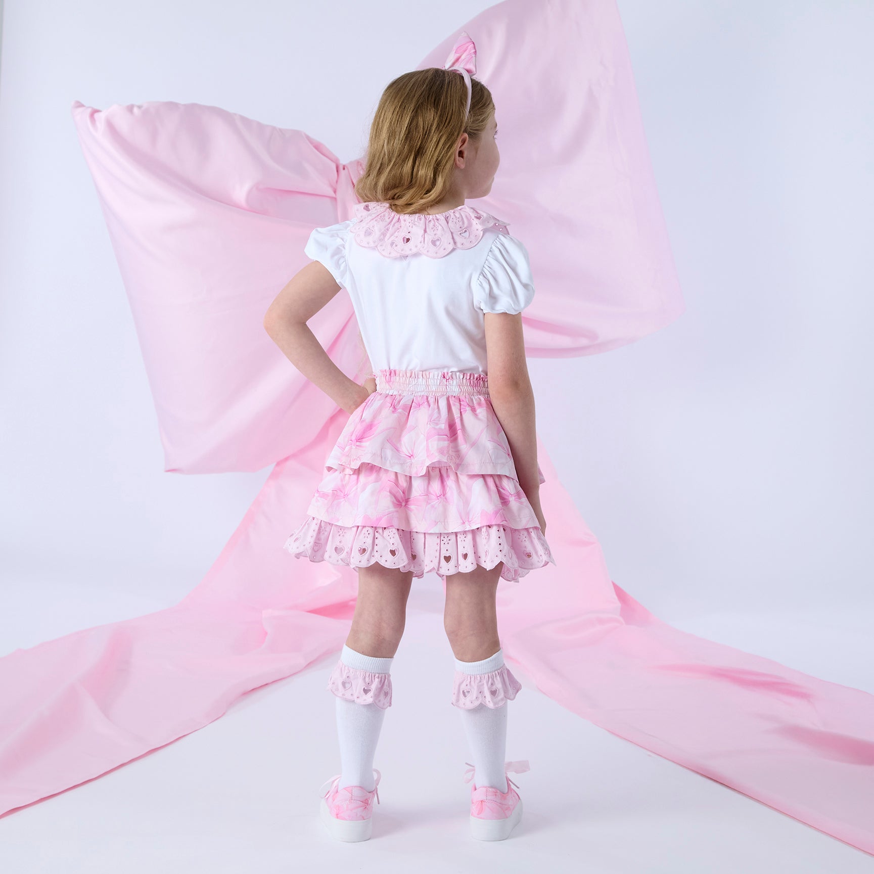 PREORDER SS26 ADee RIRI White & Pink Bow Skirt Set