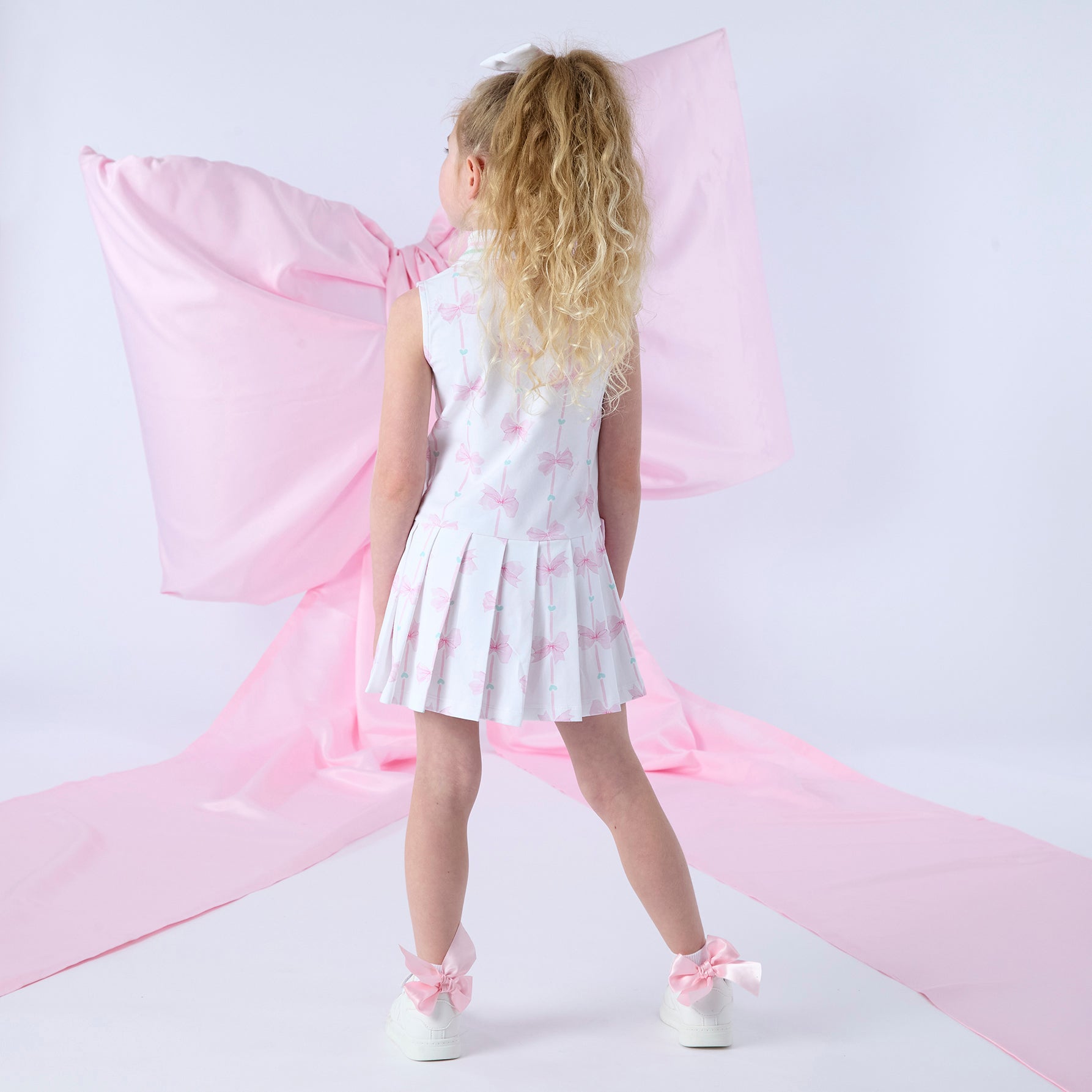 PREORDER SS26 ADee RAVEN White & Pink Bows Tennis Dress