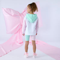 PREORDER SS26 ADee REESE White Green & Pink Bow Hoody Cycling Shorts Set