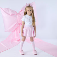 PREORDER SS26 ADee ROSE White & Pink Diamante Bow Skort Set