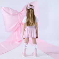 PREORDER SS26 ADee ROSE White & Pink Diamante Bow Skort Set