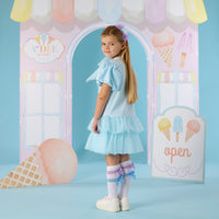 PREORDER SS26 ADee SPARKLE Blue Tulle Bow Frill Dress