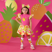 PREORDER SS26 ADee TILLY Pink Multicoloured Fruit Print Dress