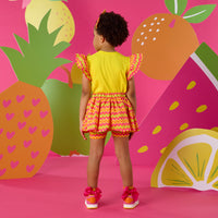 PREORDER SS26 ADee TIFFANY Yellow Multicoloured Zig Zag Print Skort Set