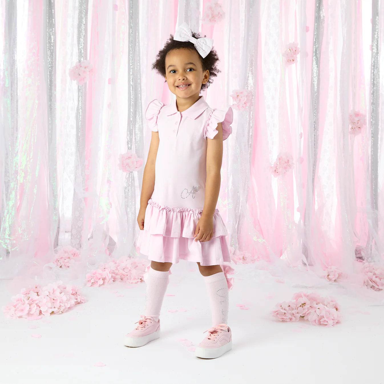 SS25 ADee CAIRO Pink Logo Frill Tennis Dress