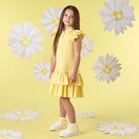 SS25 ADee CAIRO Yellow Logo Frill Tennis Dress