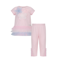 PREORDER SS26 Daga Pink Blue & White Floral Sequin Tulle Leggings Set