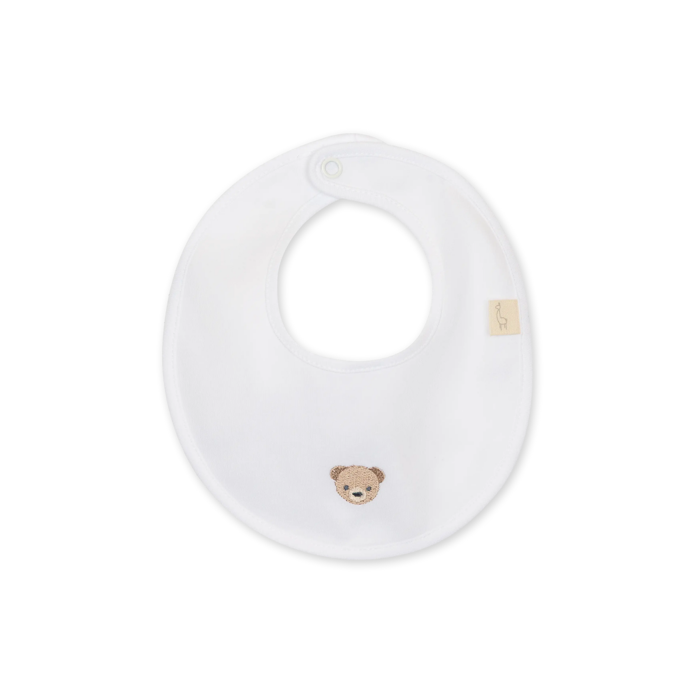 Baby Gi White Cotton Bear Bib