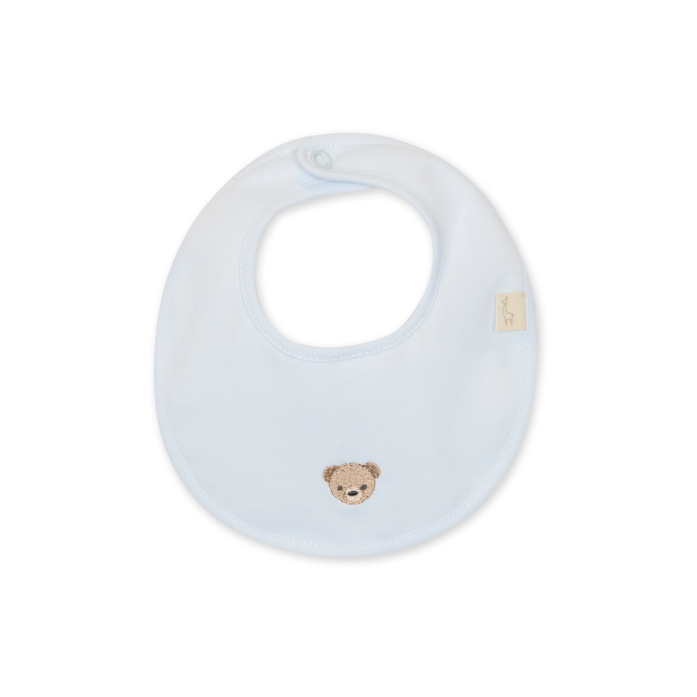 Baby Gi Pale Blue Cotton Bear Bib