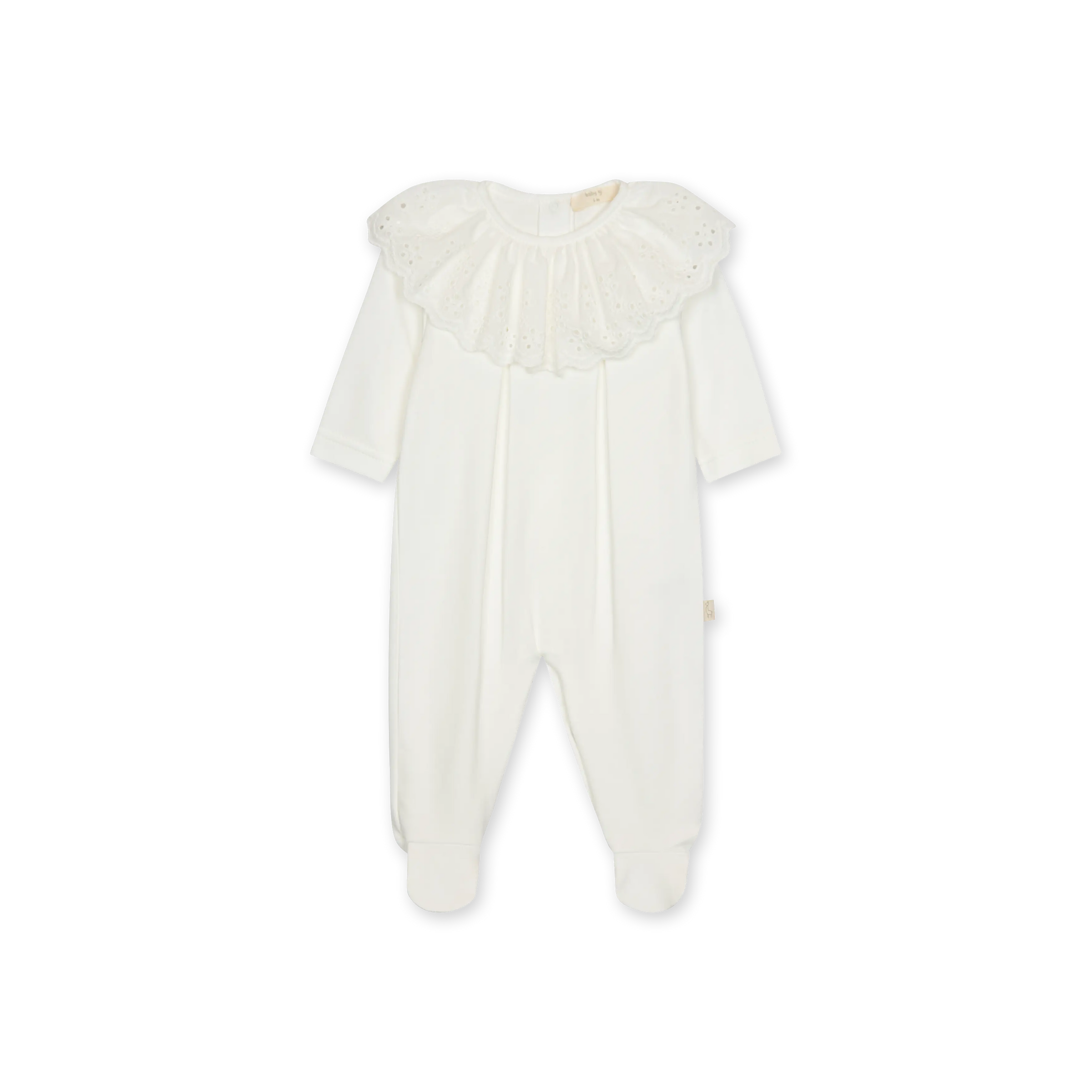 Baby Gi Ivory Cotton Broderie Anglaise Babygrow