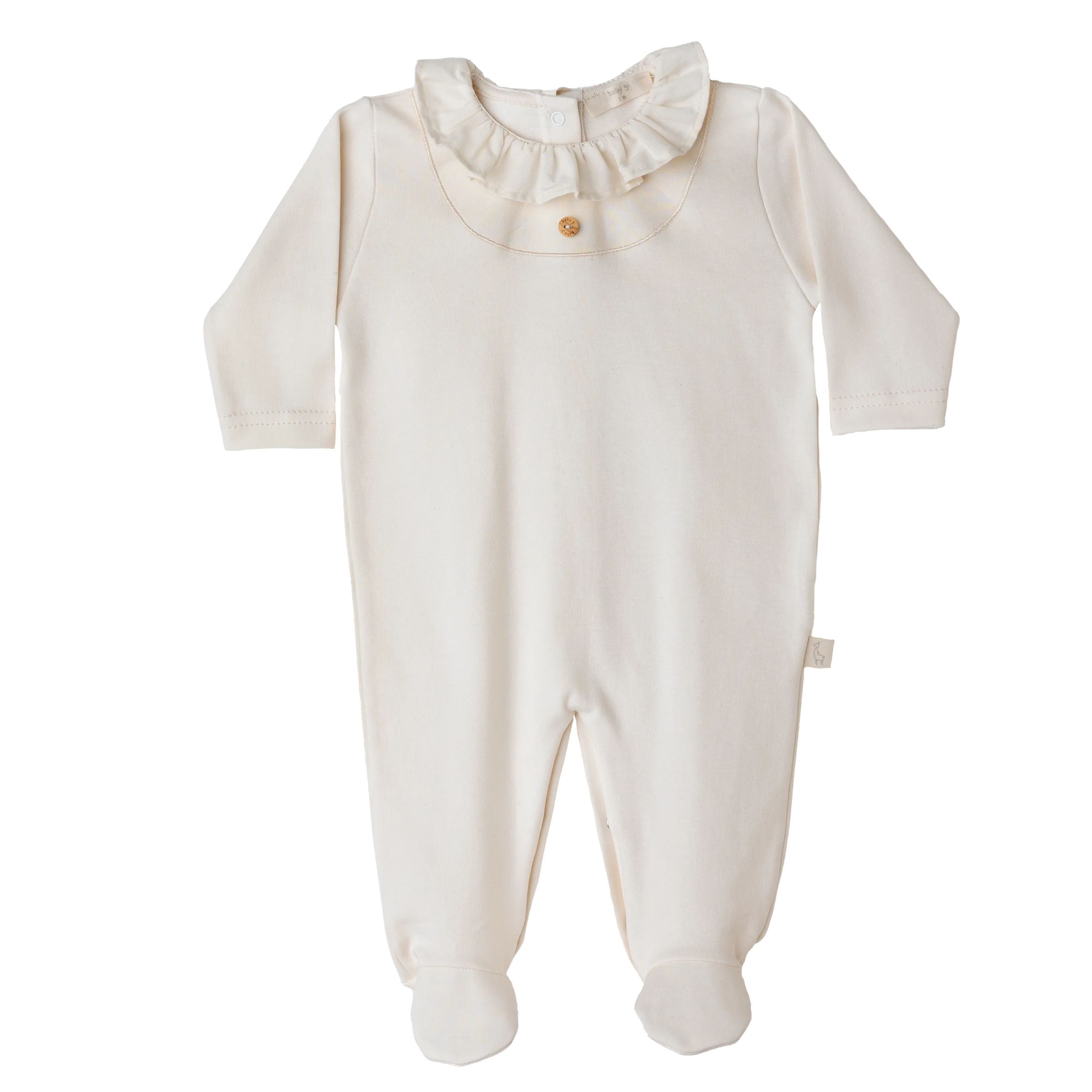 Baby Gi Beige Cotton Bambi Babygrow