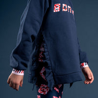 Bonini STRIVE Navy Blue Tape Frill Sweatshirt
