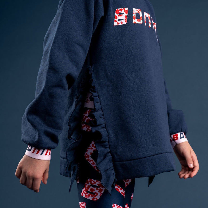 Bonini STRIVE Navy Blue Tape Frill Sweatshirt