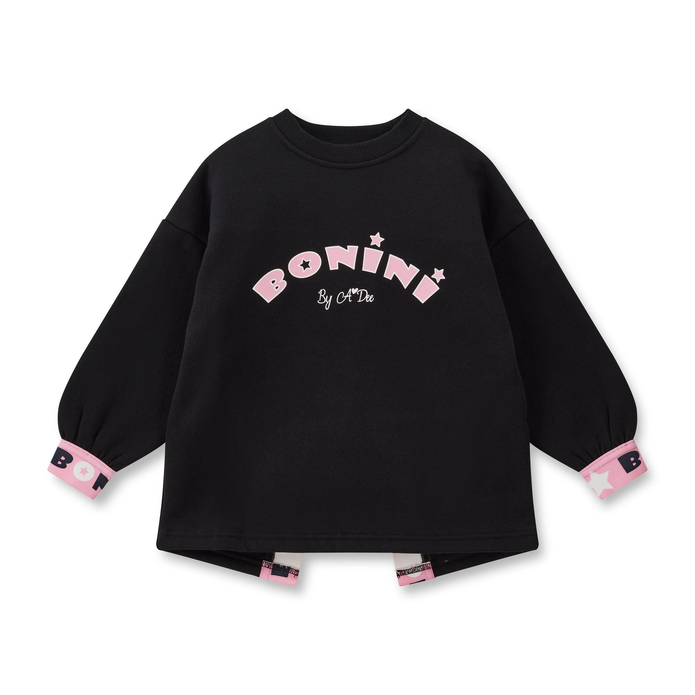 AW25 Bonini GROOVE Black & Pink Tape Logo Sweatshirt
