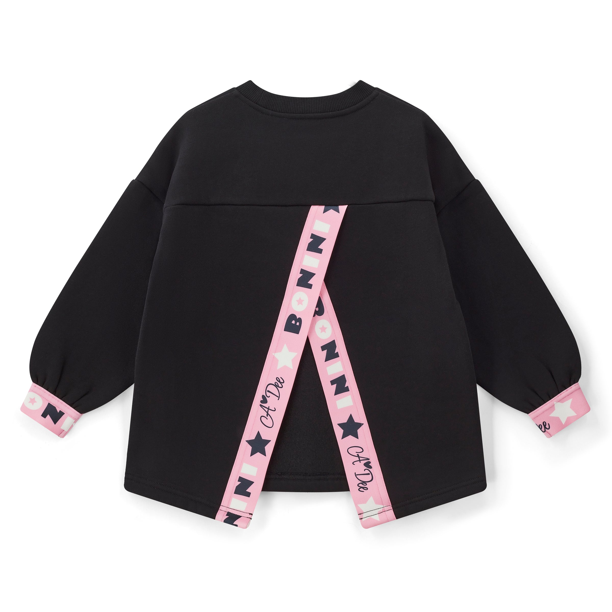 AW25 Bonini GROOVE Black & Pink Tape Logo Sweatshirt